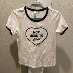 CIB Not Here To Flirt Ringer Tee NWOT